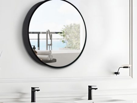 24X24  Black Metal Framed Wall Mount Bathroom Medicine Cabinet With Mirror - Black   Silver on Sale