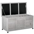 Outsunny - 75 Gallon Wooden Deck Box, Outdoor Storage Container With Aerating Gap & Weather-Fighting Finish - Gray Online