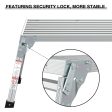 Work Platform Aluminum Portable Bench Folding Ladder Ansi Capacity 225 Lbs 40  - Gray Cheap