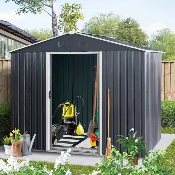 Outdoor Metal Storage Shed With Floor Base Discount