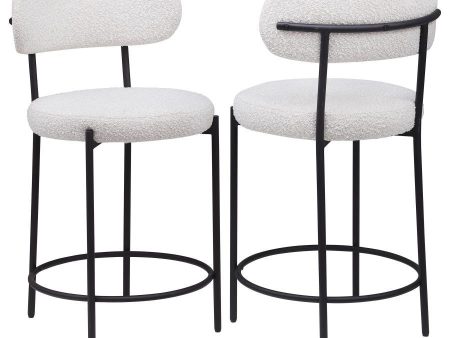 Viola - Boucle Upholstered Bar Stool (Set of 2) Hot on Sale