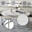 Zaidee - Mable Top Nickel Coffee Table - White For Cheap