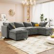 Versatile 6 Piece Modular Sofa Bed With Storage, Stylish Faux Double Layer Cushions, Comfortable & Durable Design, Perfect For Any Living Space Fashion