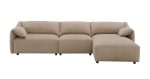 Veata - Suede Sectional Sofa With Right Hand Facing Chaise - Light Brown on Sale