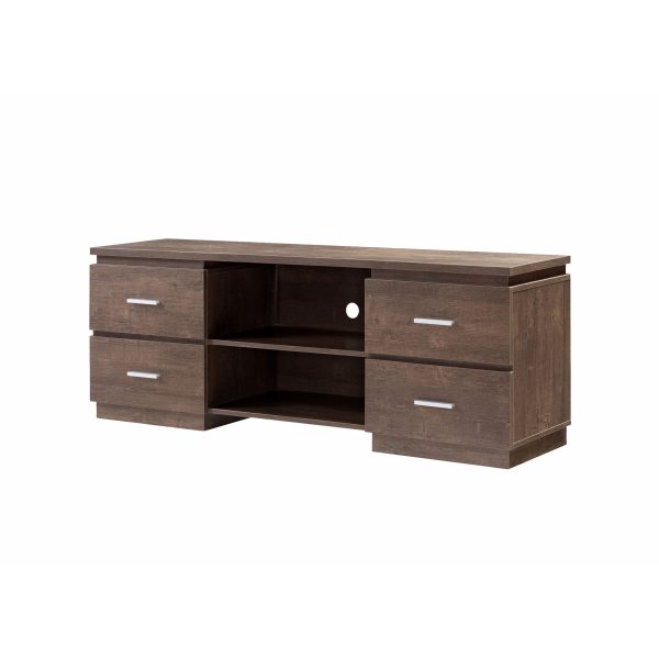 Home Entertainment Console, TV Stand With 4 Drawers, 2 Shelves - Walnut Oak Online Hot Sale