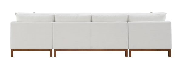 Valiant - Chenille Sectional Sofa With 4 Pillows - Ivory Sale