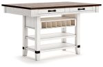 Valebeck - Rect Dining Room Counter Table With Wine Rack Supply