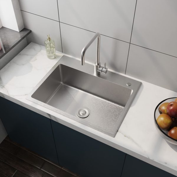 24  Stainless Steel Washing Sink With Faucet Hoses And Drain Head Only (Update) - Silver Fashion