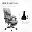 Vinsetto - Executive Linen-Feel Fabric Office Chair High Back Swivel Task Chair With Adjustable Height Upholstered Retractable Footrest, Headrest And Padded Armrest - Light Gray Cheap