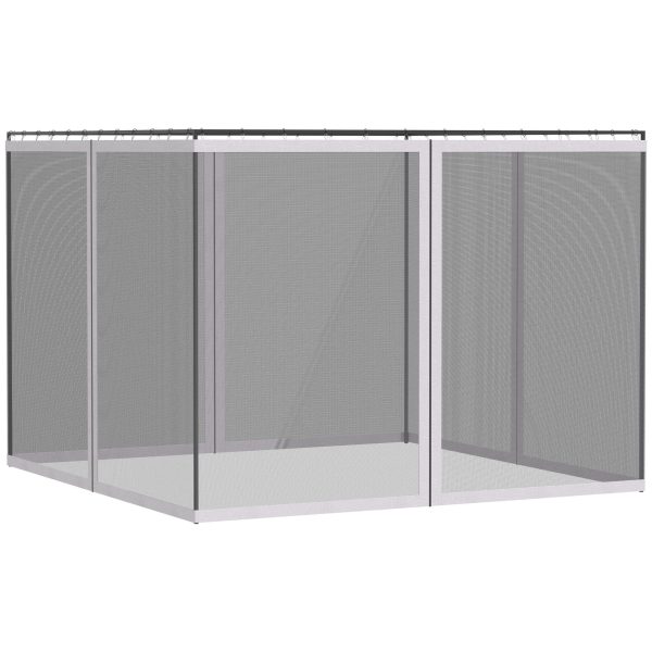 Outsunny - 10  x 13  Replacement Mesh Sidewall Netting For Patio Gazebos And Canopy Tents With Zippers (Sidewall Only) - White Fashion