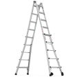 22  Aluminum Multi-Position Ladder With Wheels, 300 Lbs Weight Rating - Metallic Gray Online Hot Sale