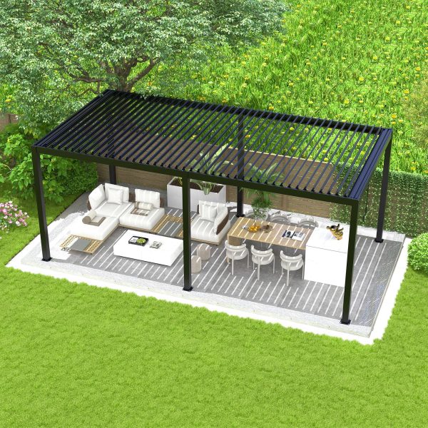 Louver Pergola Steel Louvers & Frame - Black Online Hot Sale