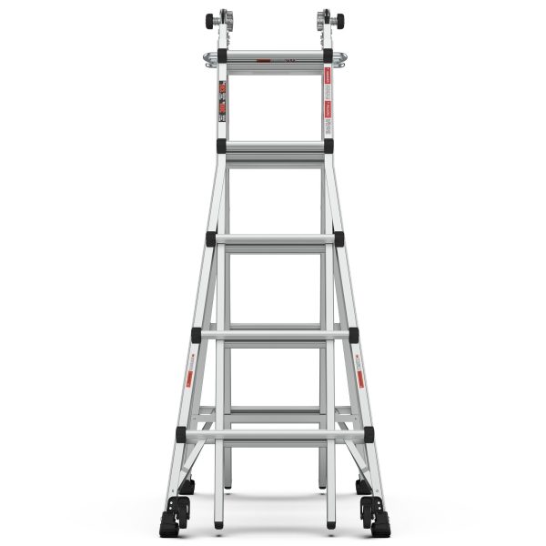 22  Aluminum Multi-Position Ladder With Wheels, 300 Lbs Weight Rating - Metallic Gray Online Hot Sale