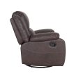 Wide - Faux Leather Manual Swivel Standard Recliner - Dark Brown on Sale