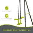 Xns008 Interesting Triple Children Metal Safe Swing Set 440Lbs For Outdoor Playground Three Seat Swing For Age 3+ - Green   Black Online