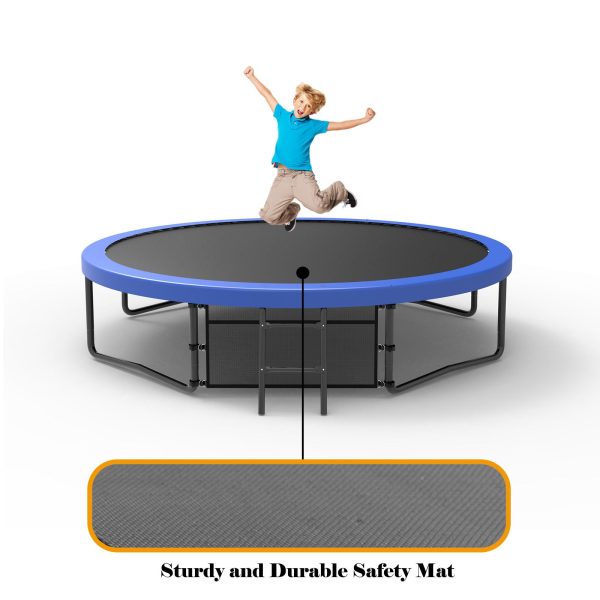 12  Recreational Kids Trampoline With Safety Enclosure Net & Ladder, Outdoor Recreational Trampolines Online Hot Sale