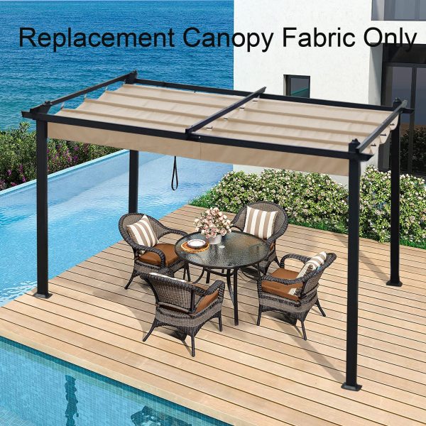 Replacement Canopy Top Cover Fabric For Outdoor Patio Retractable Pergola Sun-Shelter Canopy Supply