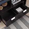 TV Console Table With 2 Drawers And Open Shelving - Red Cocoa on Sale