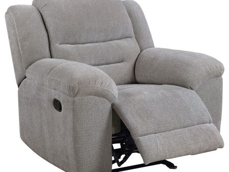 Gilson - Chenille Upholstered Reclining Glider Recliner - Gray Discount