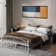 Unique Flower Sturdy System Metal Bed Frame With Headboard And Footboard on Sale