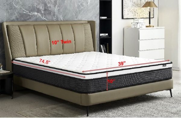 10  Hybrid Pillow Top Mattress A Box With Breathable And Hypoallergenic Design, Medium Firm For Lumbar Support on Sale