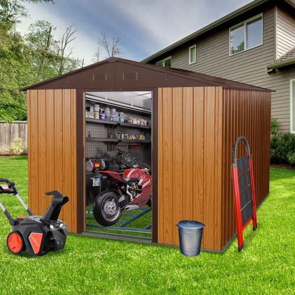 Outdoor Metal Storage Shed With Floor Base Discount