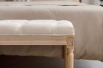 Upholstered Tufted Bench Ottoman, Dining Bench Bedroom Bench Footrest Stool Accent Bench For Entryway Dining Room Living Room - Beige Online Sale