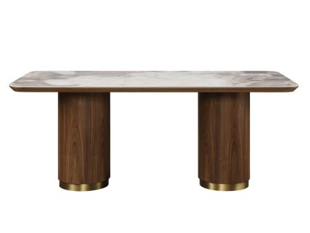 Willene - Ceramic Top Dining Table - Walnut For Cheap