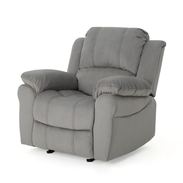 Wide - Manual Glider Standard Recliner - Gray Online Sale