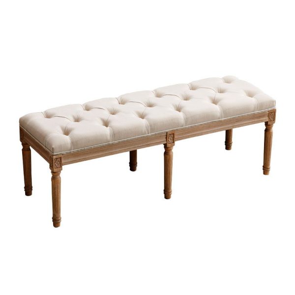 Upholstered Tufted Bench Ottoman, Dining Bench Bedroom Bench Footrest Stool Accent Bench For Entryway Dining Room Living Room - Beige Online Sale