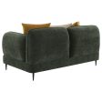 Jade - 2 Piece Chenille Upholstered Sofa Set - Green For Discount