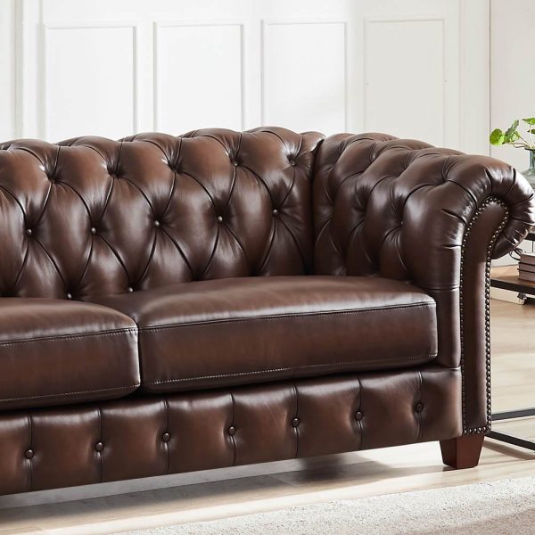 Versailles - Leather Sofa - Caramel Online Hot Sale