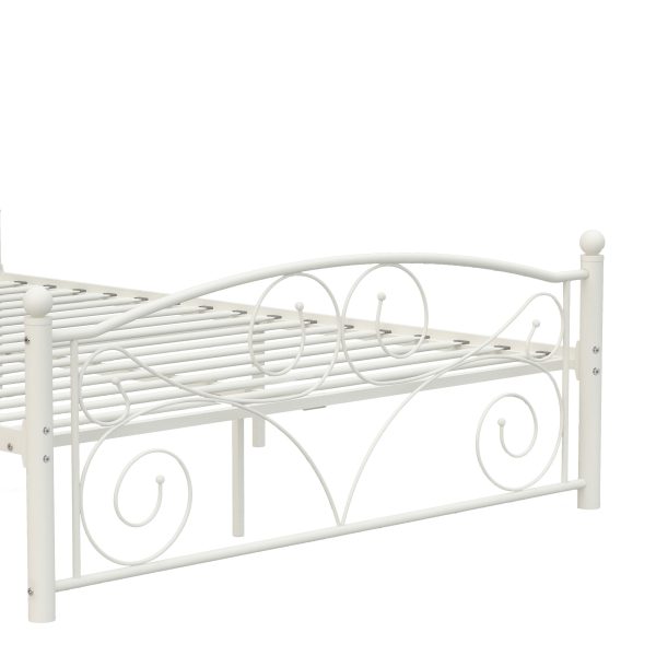 Unique Flower Sturdy System Metal Bed Frame With Headboard And Footboard on Sale