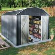 10 Ft X 12 Ft Outdoor Metal Storage Shed With Arch Roof With Lockable Doors For Backyard Garden Patio Lawn - Black Hot on Sale