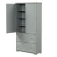 Wide Bathroom Storage Cabinet, Freestanding Storage Cabinet With Two Drawers And Adjustable Shelf, MDF Board With Painted Finish - Gray Cheap