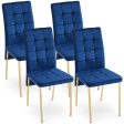 Velvet High Back Nordic Dining Chair Modern Chair With Golden Color Legs Discount