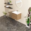 24  Wall Mount Bathroom Vanity Cabinet With - White Basin Sink Combo Floating - Walnut Fashion