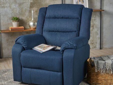 Wide - Power Standard Recliner - Navy Blue Online Sale