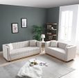 Contemporary Vertical Channel Tufted Velvet Sofa Loveseat Upholstered 2 Pieces Set With 4 Pillows Fashion