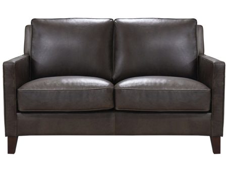 Ashby - Waxy Pull Up Leather Loveseat - Dark Granite For Discount