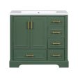 Traditional Bathroom Vanity With Resin Sink Combo Set, Bathroom Cabinet With Two Doors And Four Drawers Online Hot Sale