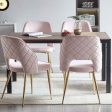 Velvet Dining Chairs With Metal Legs And Hollow Back Upholstered Dining Chairs Discount