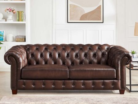 Versailles - Leather Sofa - Caramel Online Hot Sale