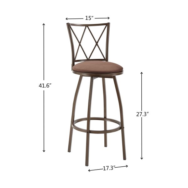 Bar Stools, Bar Chairs With Footrest (Set of 2) - Brown Online now