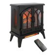 24  3D Flame Electric Infrared Quartz Fireplace Stove With Remote Control - Antique Black For Discount