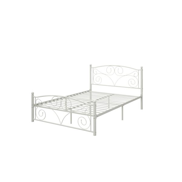 Unique Flower Sturdy System Metal Bed Frame With Headboard And Footboard on Sale