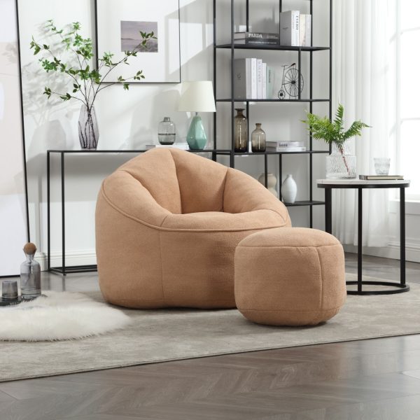 Bedding Bean Bag Sofa Chair High Pressure Foam Bean Bag Chair Adult Material With Padded Foam Padding Compressed Bean Bag With Footrest Online