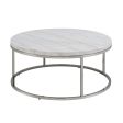 Zaidee - Mable Top Nickel Coffee Table - White For Cheap