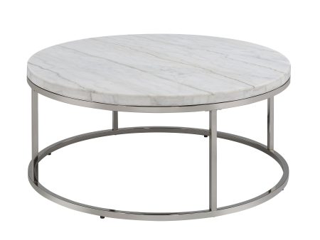 Zaidee - Mable Top Nickel Coffee Table - White For Cheap