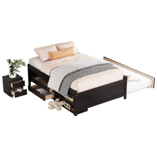 Versatile Bed With Trundle, Under Bed Storage Box And Nightstand For Sale